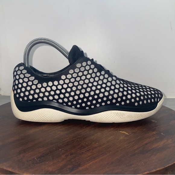 Prada Shoes - Prada Slip-on Trainer Sneakers Shoes 3E 6267 White Black Polka Dot Size 36.5